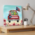 thumbnail image 4 of Ships Next Day Canvas Wall Art 8"x8",Puerto Rican Flag Wood Framed Canvas Print Painting,Vintage Country Truck Flowers Blue Beige Ready to Hang Small Picture Wall Decor for Bathroom Nursery Kitchen, 4 of 9