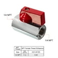 thumbnail image 3 of Uxcell 1/4 NPT Brass Mini Ball Valve, 2 Pack NPT Female to Female Shut-Off Valve for Pipe Coupler Connector, Red, 3 of 5