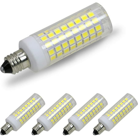 

[4-Pack] E11 LED All-New (102LEDs) E11 Led Bulbs 8W 75W-100W Equivalent 850 LM Daylight 6000K Dimmable E11 Mini Candelabra Base JD T3/T4 360 Degree Beam Angle for Indoor Decorative Lighting.