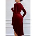 thumbnail image 5 of Velvet Long Sleeve Wrap Bodycon Dress for Women Above Knee Length, 5 of 5