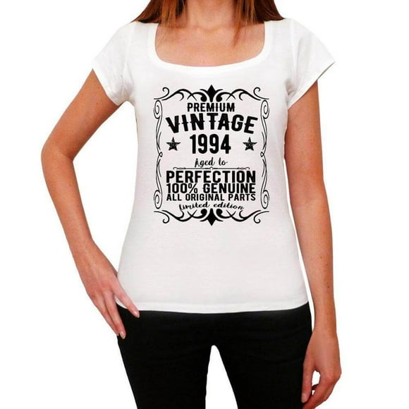 Women's Graphic T-Shirt All Original Parts Aged to Perfection 1994 30th Birthday Anniversary 30 Year Old Gift 1994 Vintage Eco-Friendly Ladies Short Sleeve Novelty Tee