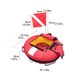 thumbnail image 4 of Eigraketly Marcadores de superficie resistentes con bandera de buceo, boya, buceo, pesca submarina, esnórquel, equipo de señal de seguridad en el mar, Deportes acuáticos Rojo Eigraketly OD024449-02, 4 of 6