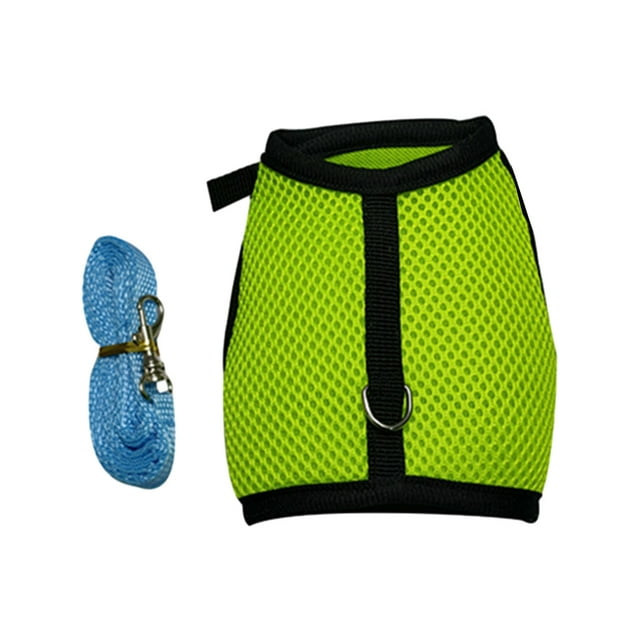 Wweixi Cloth Small Pet Harness Wide Application And Comfortable To Wear Hamster Mesh Harness Leash Fruit Green L
