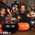 thumbnail image 3 of PMU Large Halloween Cauldron 10 Inch, Witch Plastic Cauldron Candy bowl Black, For Halloween Decor Pkg/12, 3 of 6
