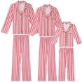 thumbnail image 1 of Conjuntos de pijamas a juego para la familia INSPIRE CHIC de Navidad, con rayas, cuello de muesca, botones, manga larga y pantalones con bolsillo ["Niños y Niñas"] L a rayas, 1 of 5