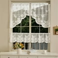 thumbnail image 4 of 2 Pack Lace Sheer Curtains Half Privacy Window Scarf Elegant Light Filtering Polyester Home Decoration, 4 of 20