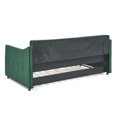 thumbnail image 2 of Kumix Twin Size Daybed with Trundle, Upholstered Tufted Sofa Bed with Waved Shape Arms for Teens Adults Guest, Upholstered Tufted Daybed Frame for Bedroom, Noise-Free, Easy Assembly, Green, 2 of 7