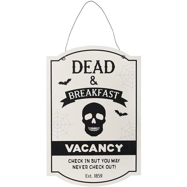 Something Different - Placa de MDF Tablero de Fibra de Densidad Media Dead And Breakfast (Blanco, Negro)