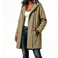 thumbnail image 4 of Ghalytn Women's Mid-Length Hooded Asymmetric Zip Fleece Lined Coat, Long Sleeve Casual Outerwear with Pockets, 4 of 5