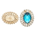 thumbnail image 1 of Uxcell 2Pcs Botones de Rhinestone, Botones de Rhinestone con Gran Gema para Ropa, Azul Oscuro, 1 of 6