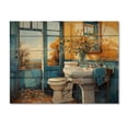 thumbnail image 3 of Designart "Turquoise Painted Bathroom I" Bath & Laundry Print on Natural Pine Wood, 3 of 5