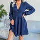 thumbnail image 4 of Vestido de gasa de manga larga con escote en V, vestido de mujer con escote en V para primavera y verano Vestido de gasa plisado con escote en V resistente y duradero, 4 of 9