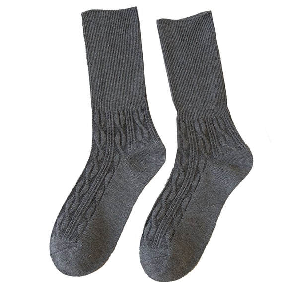 Breezora Chaussettes Torsadées d'Hiver pour Femmes, Chaussettes Épaisses Empilées Confortables avec Conception Antidérapante, Gris Foncé