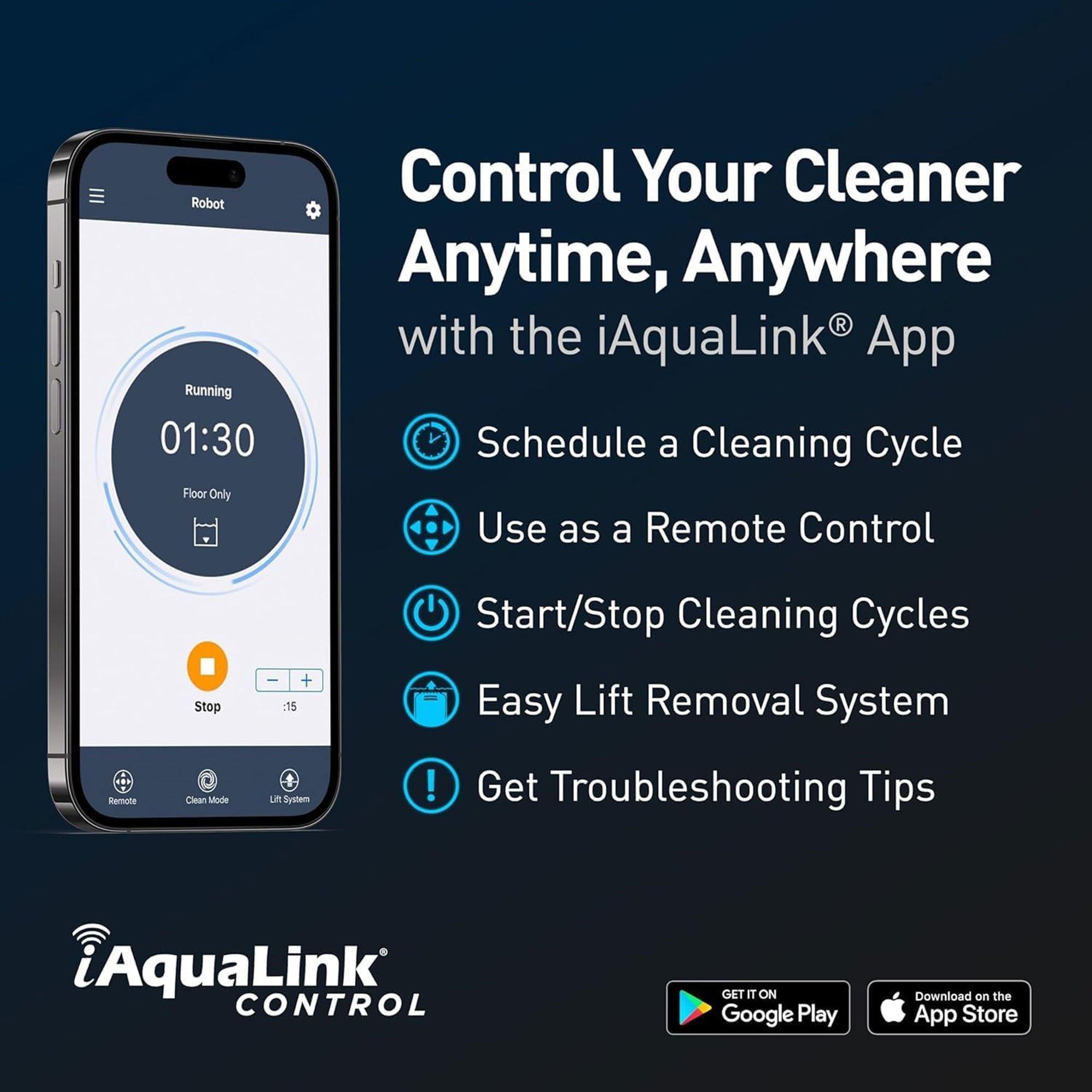 The Polaris PCX 868 iQ Robotic Pool Cleaner With iAquaLink app control and Caddy FPCX868IQ