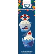Shark Cupcake and Treat Wraps for Celebrations (24 pieces)