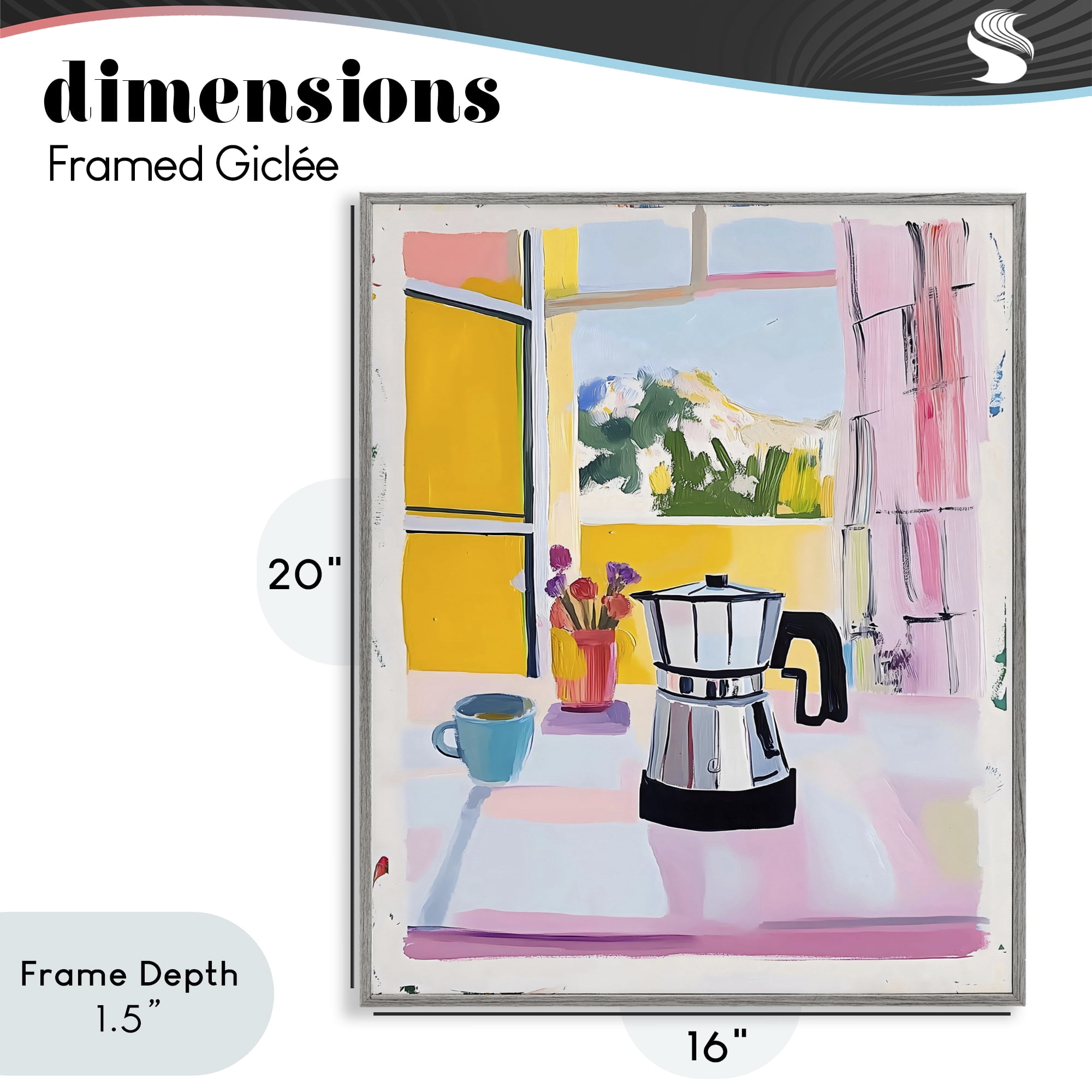Stupell Industries Italian Moka Pot Kitchen Gray Framed Giclee Art, design by The Prints Vibe