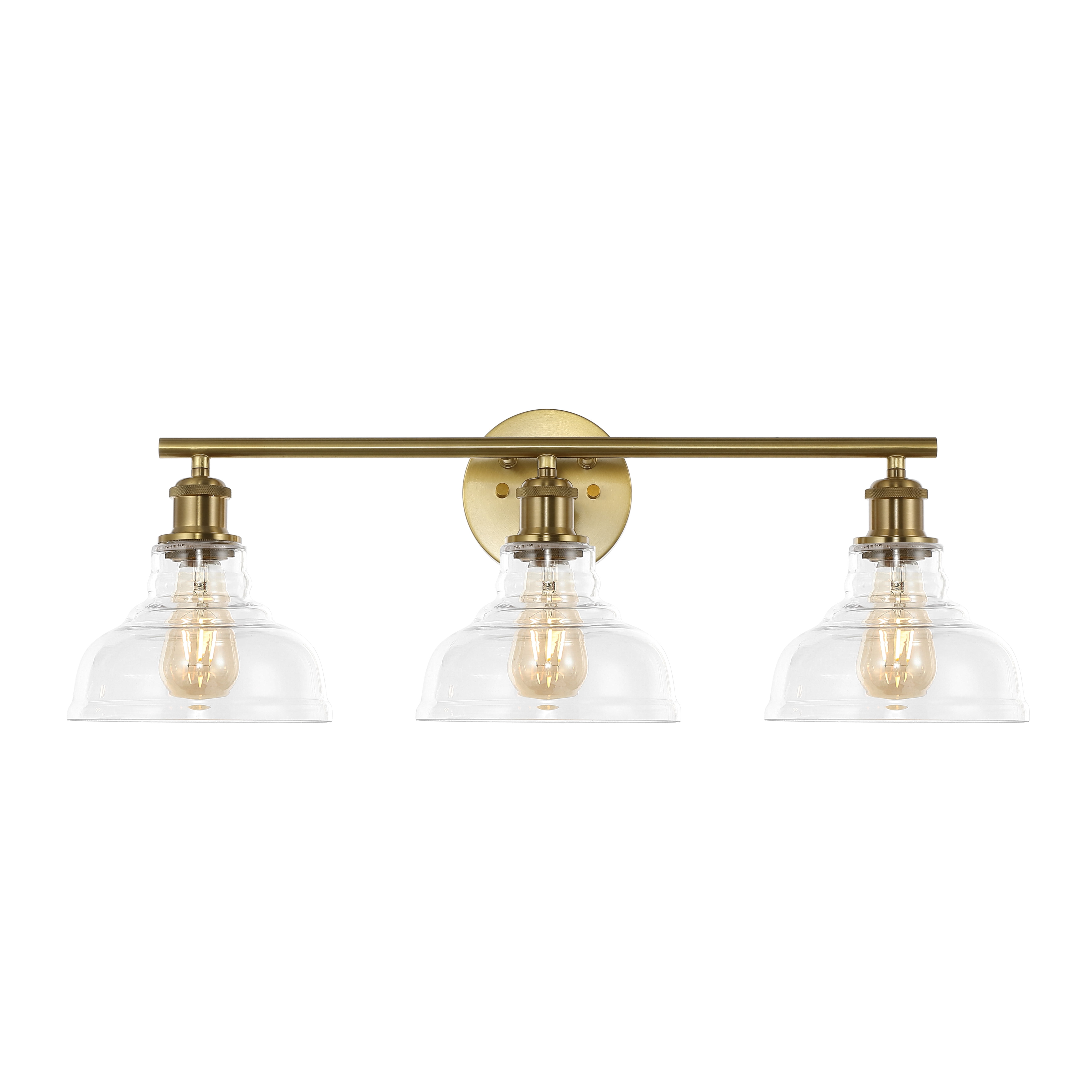 Safavieh Calyna 3-Light 27.25" Industrial Iron Sconces, Gold