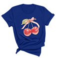 thumbnail image 1 of Blusas de Manga Corta para las Mujeres Divertida Impresión Cuello Redondo Camiseta Vintage, Blusas de Primavera para las Mujeres, 1 of 9