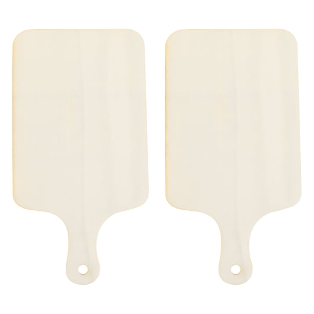 Mini tabla de cortar de madera, tabla de cortar en blanco con mango, 2 uds.