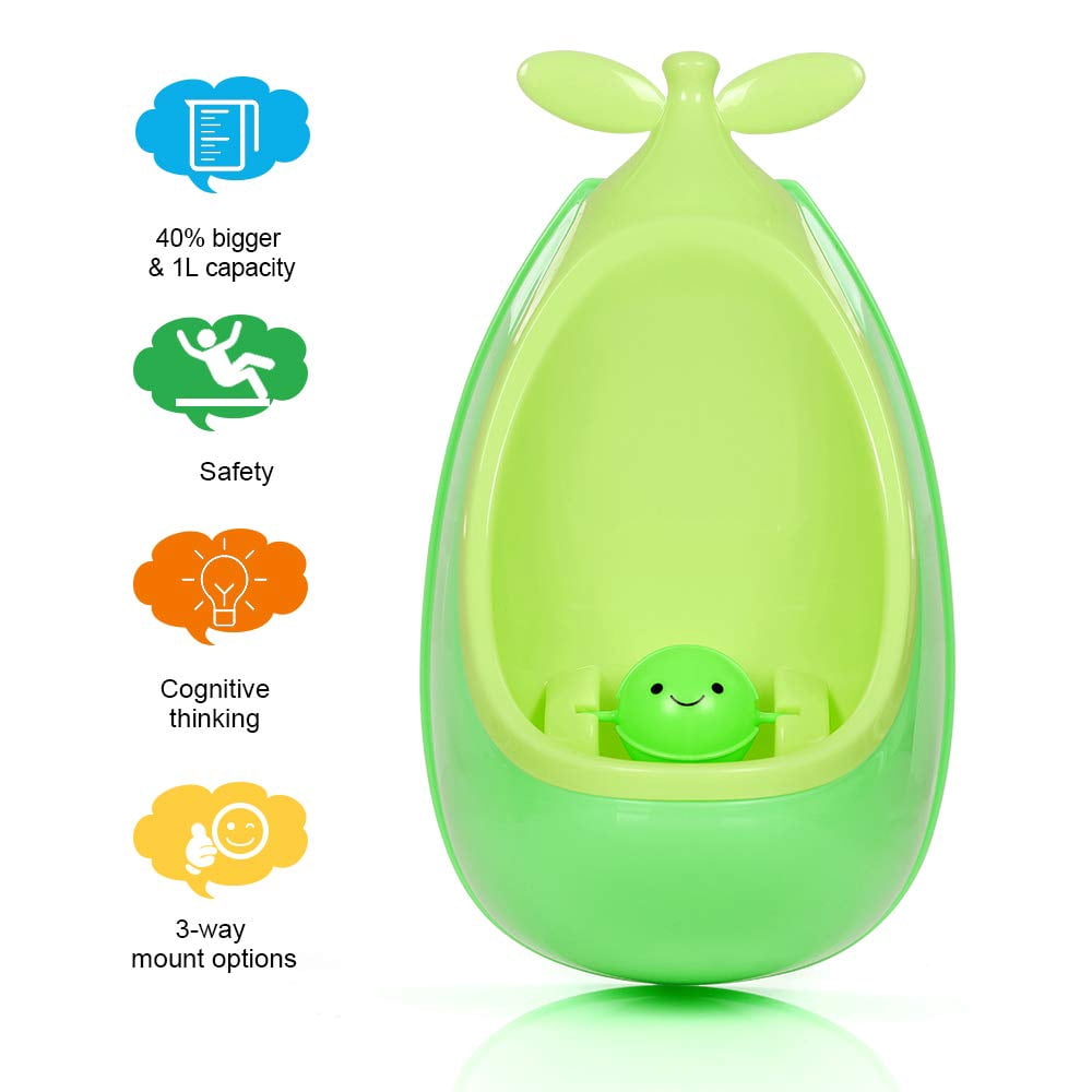 Cute Potty Training Urinal for Boys with Funny Aiming Target Game (Green)