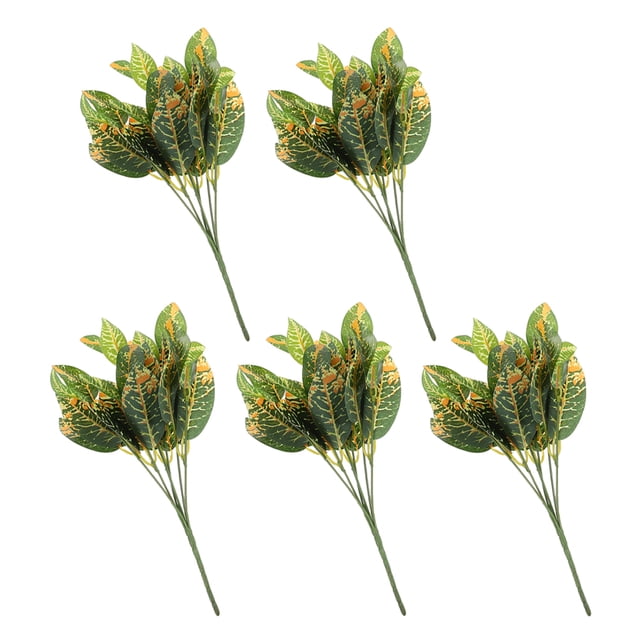 OUNONA 5Ud Ramas De Planta Artificial Para De Hogar Con Hojas Y Doradas Realistas