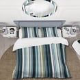 thumbnail image 2 of Designart "Classic Blue Elegance Striped Pattern" Blue Modern - Bedding Set, 2 of 6