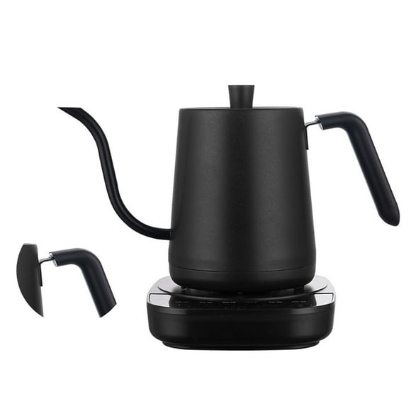 Gooseneck Electric Kettle Stainless Steel Pour Over Tea Coffee Kettle Automatic Temperature Control Insulation Tea Pot for Office Home Black CN 220V