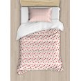 thumbnail image 1 of Floral Twin Size Duvet Cover Set, Red Gladiolus Pattern with Curved and Swirled Leaves Abstract Foliage Design, Decorative 2 Piece Bedding Set with 1 Pillow Sham, Vermilion Beige, by Ambesonne, 1 of 3