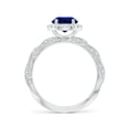 thumbnail image 2 of ANGARA Lab Grown 2 Ct Blue Sapphire Engagement Ring for Women in 14K White Gold (Size-9x7mm) | September Birthstone, Anniversary, Jewelry Gift for Women | Lab-Grown Blue Sapphire Ring, 2 of 8