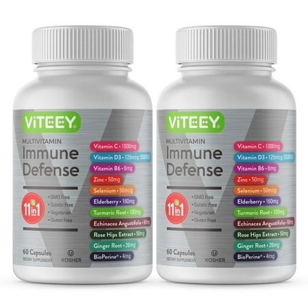 VITEEY 11 in 1 Multivitamin for Women, Men and Teens, Immune Support, 60 Count, 2 Pack