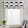 thumbnail image 2 of Geometric Retro Window Valance for Kitchen, Black Triangles Medieval Bohemian Style Rod Pocket Short Curtain for Small Windows, Light Filtering Decorative Valance, 60 x 18 Inch, 1 Panel, 2 of 9