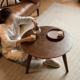 thumbnail image 7 of MAYEERTY Solid Oak Wood Round Coffee Table – Walnut Color, 60 x 60 cm, 7 of 7
