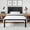 Black(Metal), variant on Einfach Full Size Storage Bed Frame, Lift Up Velvet Platform Bed with Adjustable Upholstered Headboard, No Box Spring Needed, White