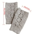 thumbnail image 3 of Xfvqtps Fingerless Gloves for Womens Thumb Hole Wrist Knitting Crochet Flower Hollow Out Solid Color Fashion Thermal Warm Winter Mittens Gray, 3 of 9