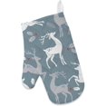 thumbnail image 2 of Polyester Insulation Kitchen Oven Mitts Potholder Apron 3Pcs Set Christmas Deer Holly Berries Non Slip Heat Resistant Gloves for Baking Cooking BBQ, 2 of 7