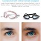 thumbnail image 2 of Waterproof and anti-fog HD large frame swimming glasses-pink white transparent, 2 of 4
