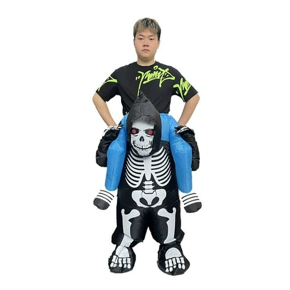 Inflatable "Skeleton Carry Me" Costume - Hilarious Halloween & Party Outfit