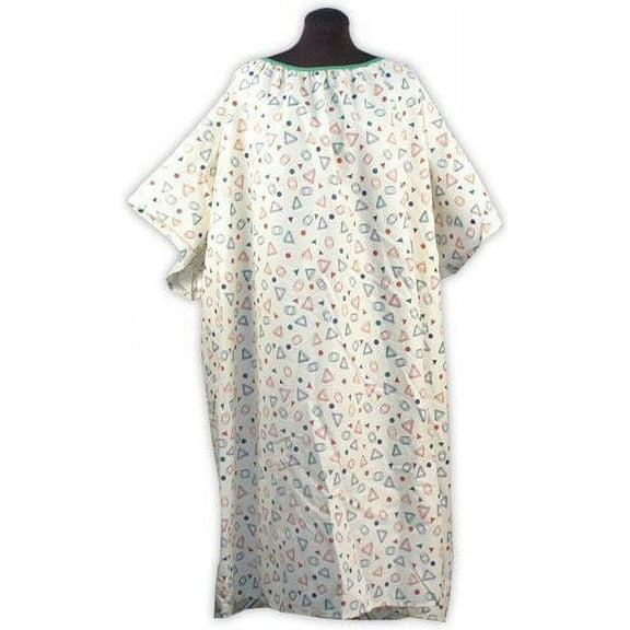 Plus Size Hospital Gown 3X - Geo Print Beige - Pack of 2