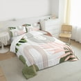 thumbnail image 3 of Homewish Vintage Geometric Striped Queen Comforter Set,Modern Minimalist Art Bedding Sets,White Pink Green Bedding Comforter Set For Men Women,Microfiber Bedroom Decor Reversible,3 Pieces, 3 of 8