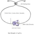 thumbnail image 6 of June Birthstone Bracelets Purple Butterfly Bracelet Alexandrite 925 Sterling Silver Jewelry Women Birthday Christmas Mother's Day Gift, 6 of 9