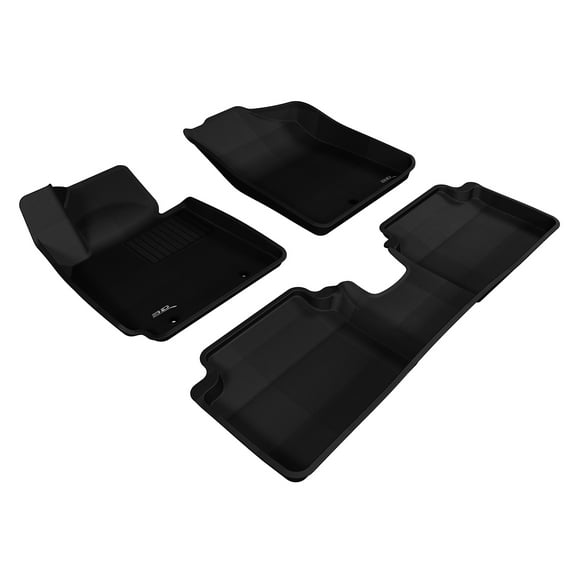 3D MAXpider Custom Fit Kagu All-Weather Floor Mats (Black) Compatible with Hyundai Veloster 2012-2017 - R1 R2 (Us Only)