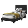 thumbnail image 1 of Coaster Transitional Upholstered Faux Leather Twin Platform Bed in Black, 1 of 2