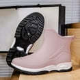 thumbnail image 5 of XIMIN Men's Rubber Rain Boots Short Boots Lightweight Waterproof Boots Heels Non-Slip Rubber Sole Fishing Casual Shoes Outdoor Walking Water Shoes Ankle Boots (38, Pink), 5 of 5