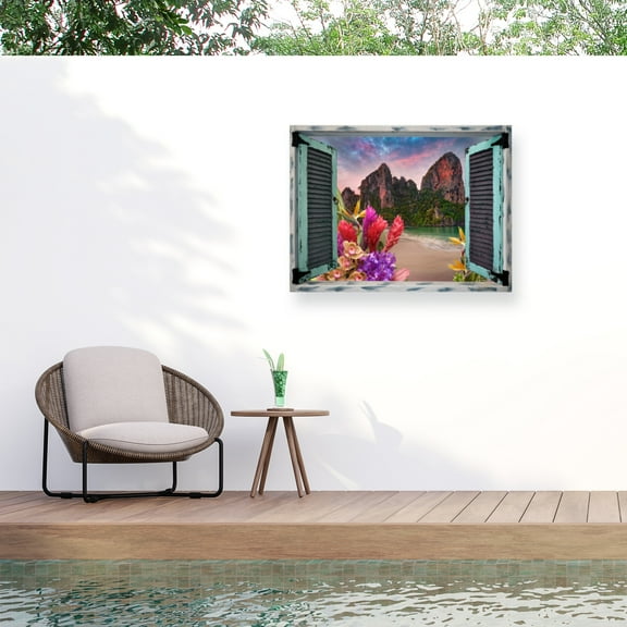 Leo Kelly 'Tropical Window to Paradise VI' Outdoor All-Weather Wall Decor