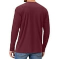thumbnail image 5 of Domuza Sun Shirts for Men Athletic Workout Long Sleeve Rash Guard Shirt Lightweight Raglan Top Moisture Wicking Pullover for Fishing Running Wine XXXL, 5 of 7
