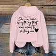 thumbnail image 4 of Baqcunre Fashionable Round Neck Casual Letter Printed Long Sleeve Top Hooded Sweatshirt Womens Tops Womens Hoodies Graphic Hoodies Women Clothing Sweatshirt For Women,Color Pink,Size M, 4 of 8