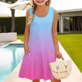 thumbnail image 2 of XXWXYD Girls Summer Beach Dress Casual Sleeveless Gradient Tank Sundress U Neck Loose Outfits Pockets 2025 Vacation Apparel 𝖥lowy Dresses Sundress, 2 of 8