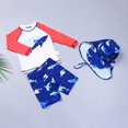 thumbnail image 1 of GYRATEDREAM Baby Toddler Boys Crab Three Piece Rash Guard Swimsuits Kid Long Sleeve Sunsuit 3-13 Years, 1 of 4