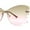 Gold - Brown Pink, variant on Womens Bubbly Butterfly Beveled Rimless Shield Sunglasses Gold - Brown Pink