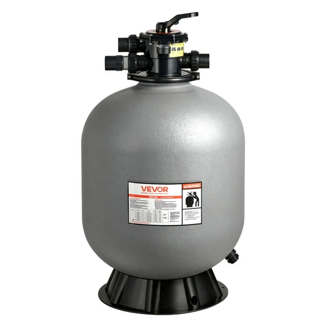 VEVOR Filtre à Sable, 24 Pouces, 65 GPM Système de Filtration de Sable pour Piscine hors Terre, avec Valve Multi-Portes à 7 Voies, Lavage à l'Arrière, Rinçage, Recirculation, Déchets, Hiver, Modes Fermés, pour Piscines hors Terre